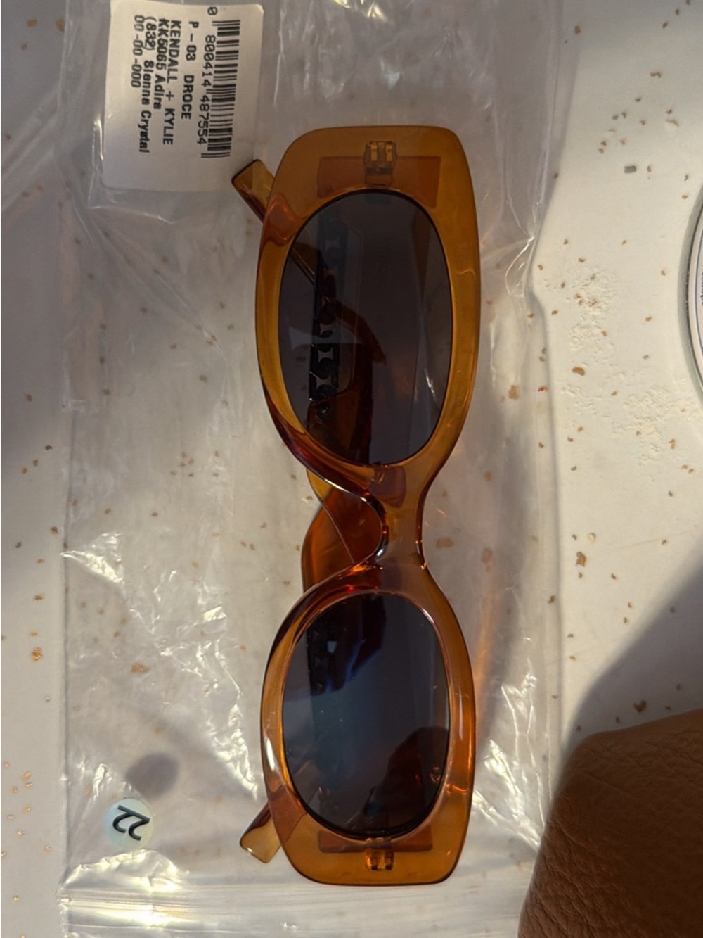 Kendall & Kylie Amber Tortoise Rectangular Sunglasses